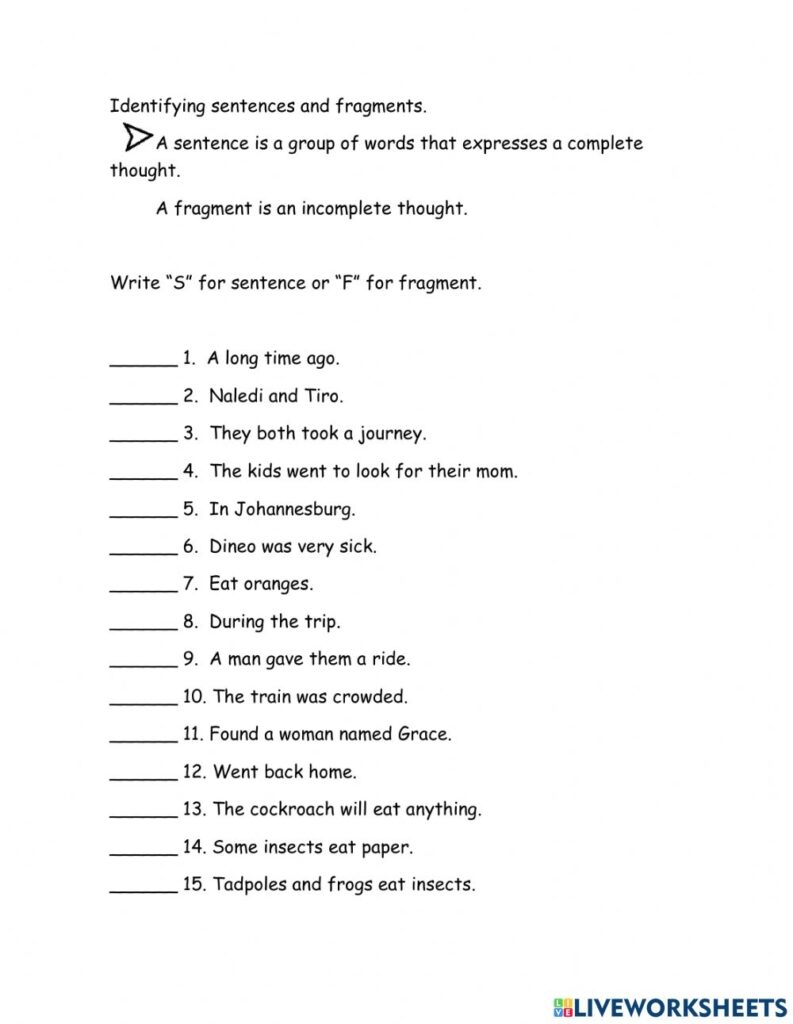 Writing Activities 4th Grade Worksheet