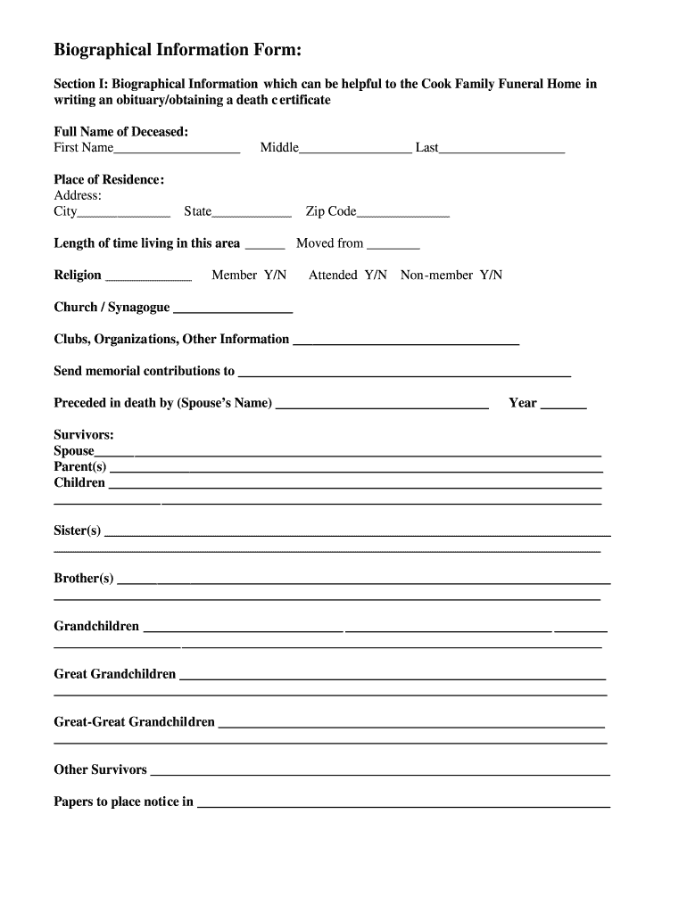 Writing An Obituary Template Fill Out Sign Online DocHub