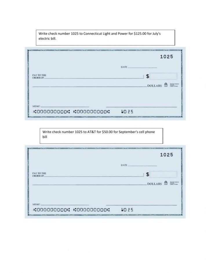 Writing A Check Worksheet - Printable Worksheets