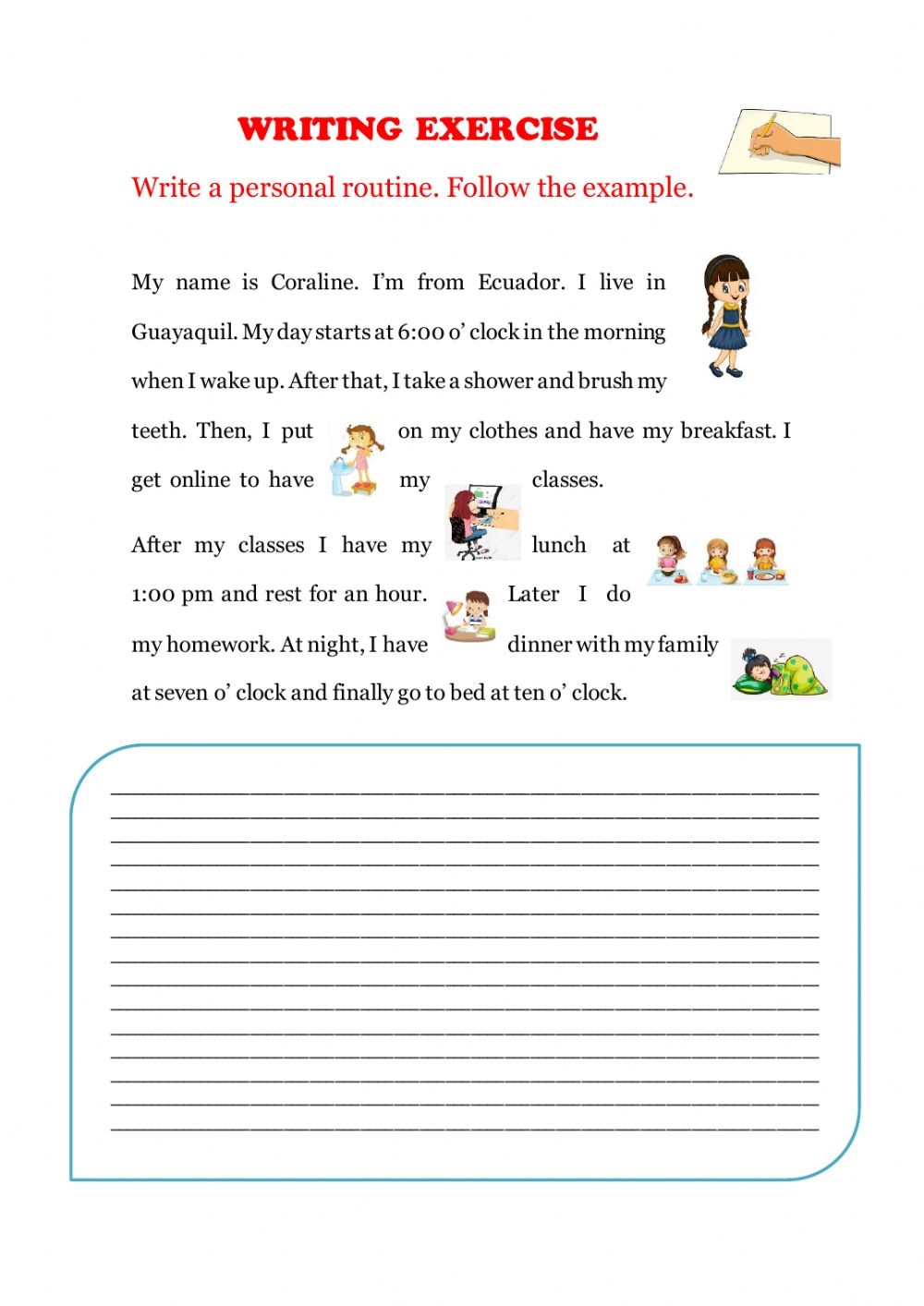 Writing Interactive Activity For Grade 3
