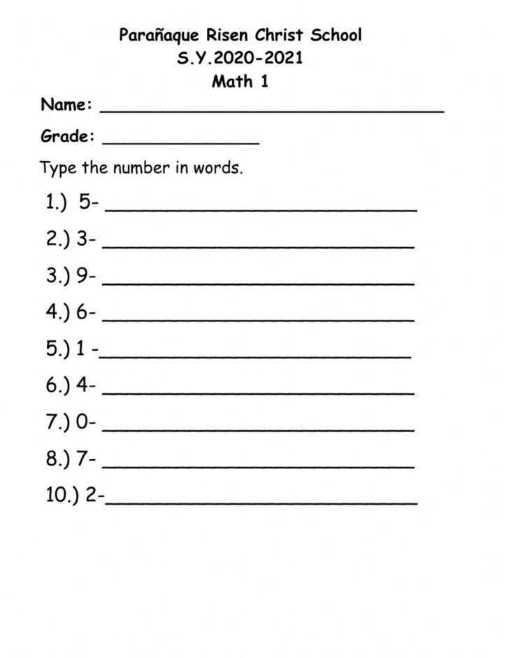 Writing Numbers In Words Worksheets Grade 5 With Answers