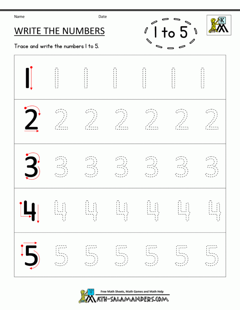 Writing Numbers Worksheets Write The Numbers 1 To 5 Writing Numbers Number Writing Worksheets Kindergarten Worksheets Printable