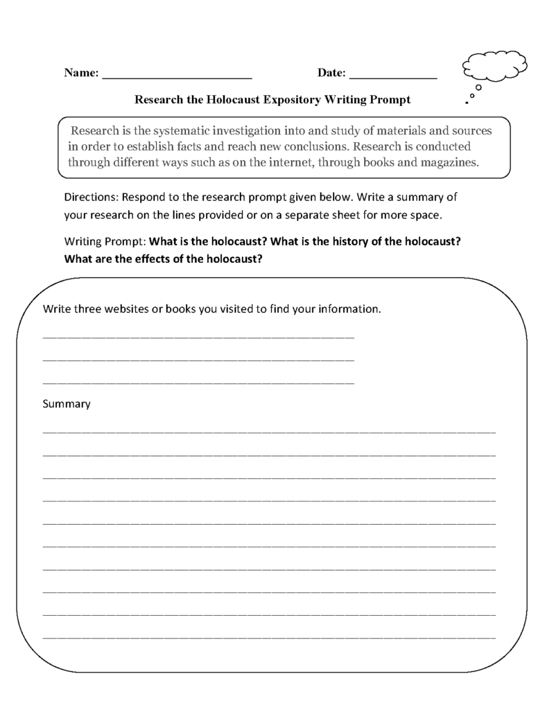 Writing Prompts Worksheets Informative And Expository Writing Prompts Worksheets