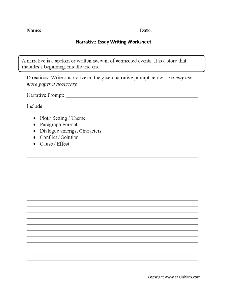 5th Grade Essay Writing Worksheets Pdf