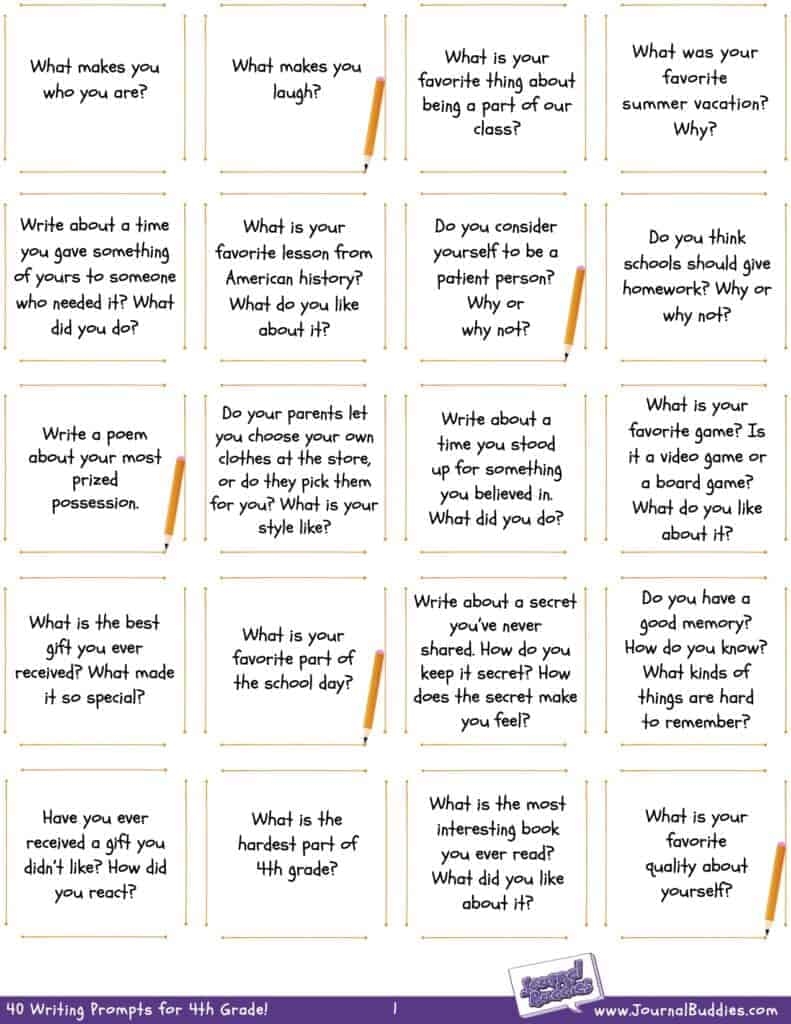 Free Writing Worksheets For 4th Grade