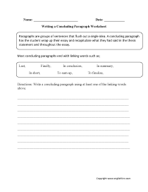 Paragraph Writing Worksheets Pdf Grade 5