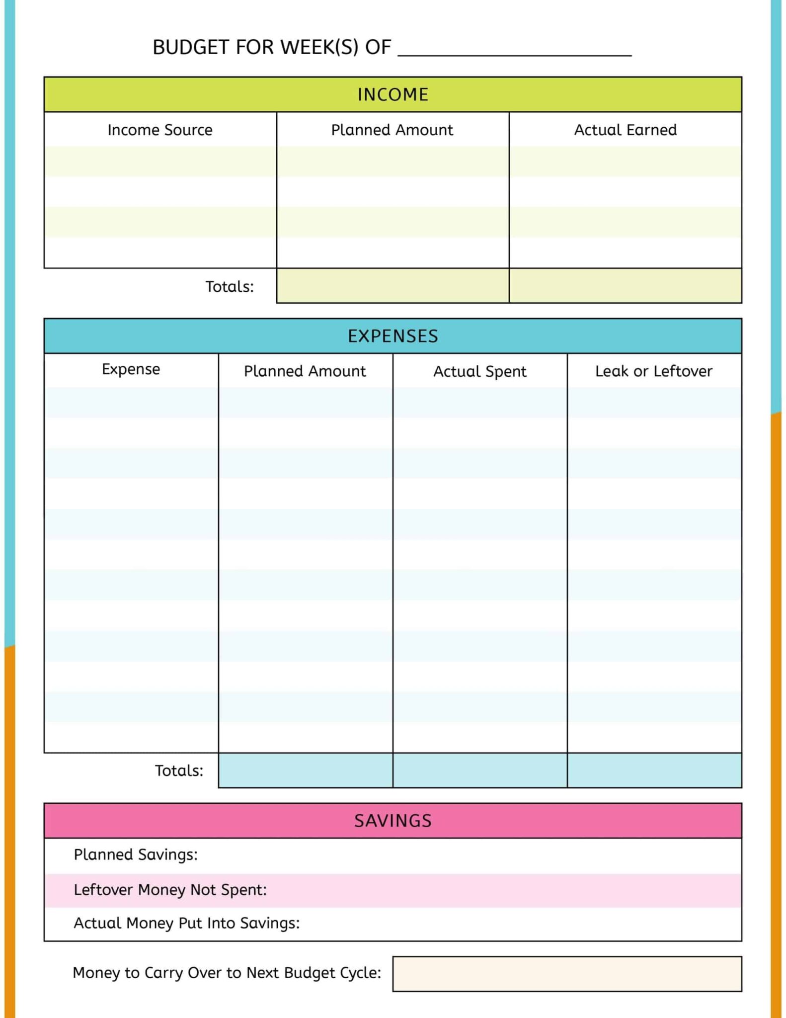 Budgeting Worksheets For Young Adults - Printable Worksheets